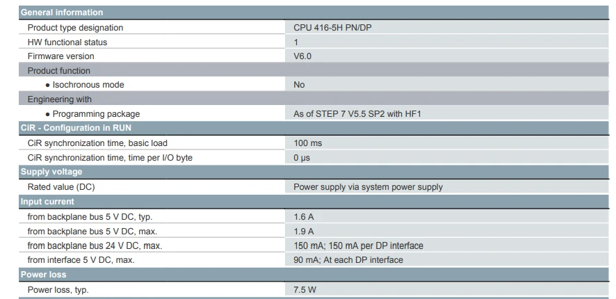 6ES7416-5HS06-0AB0 REVISION V6.0.5 pdf 6ES7416-5HS06-0AB0 REVISION V6.0.5 pdf